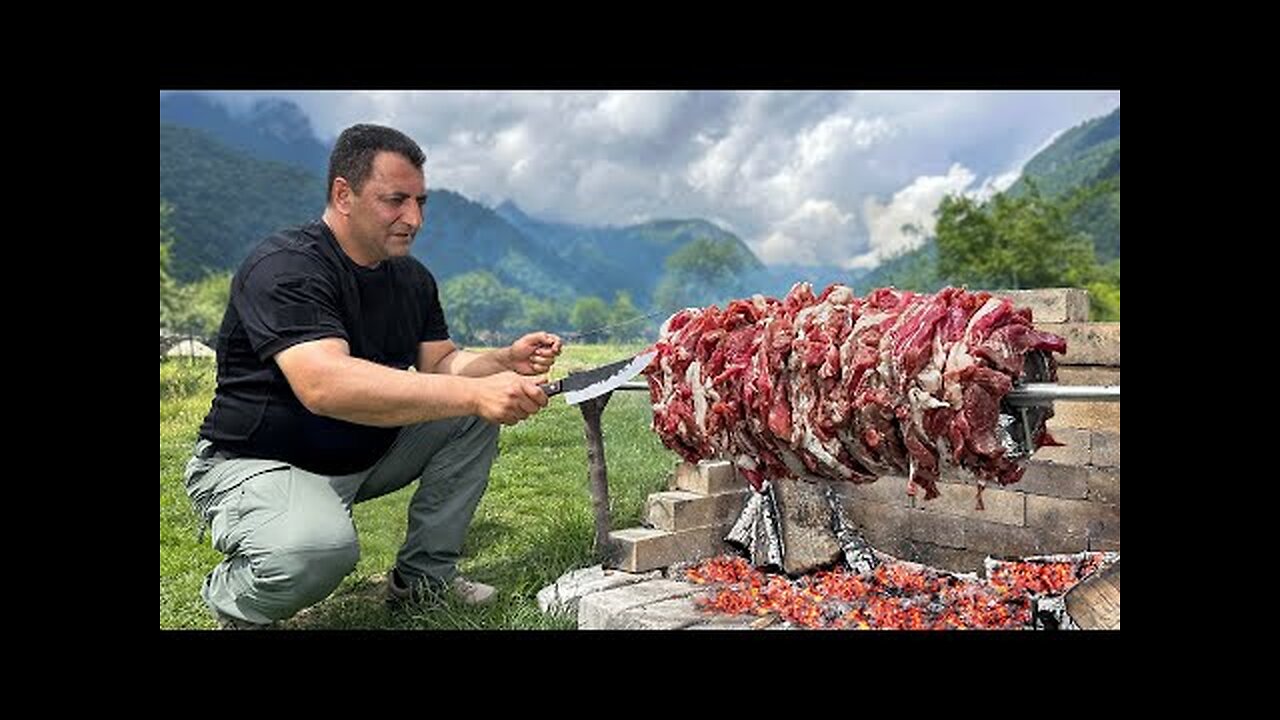 Butchering a Young Lamb for cooking Shawarma! Grilled Meat