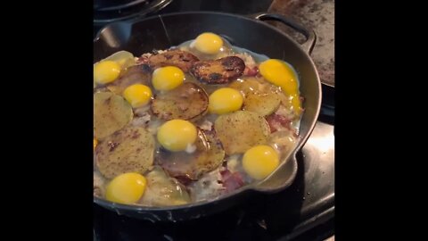 Mountain Man breakfast casserole with cushaw squash