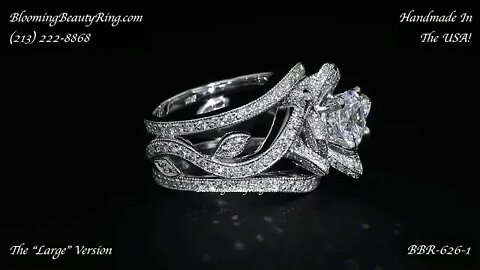 Large Lotus Swan Double Band Flower Ring – BBR 626 1E 1