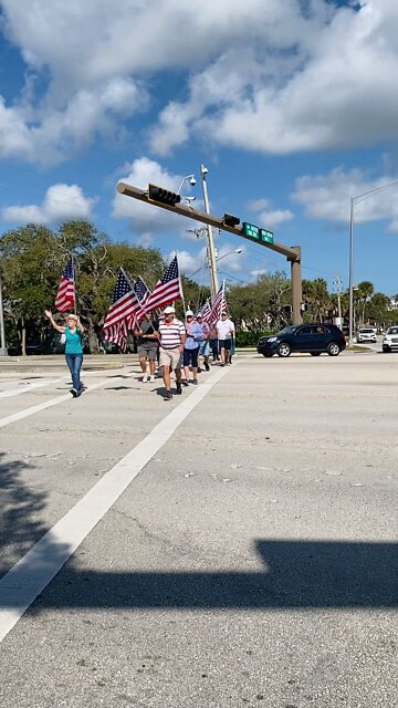 American Flag Walk Feb 12, 2022 - Vero Beach, FL - *We walk Barber Bridge every Saturday 10 am*