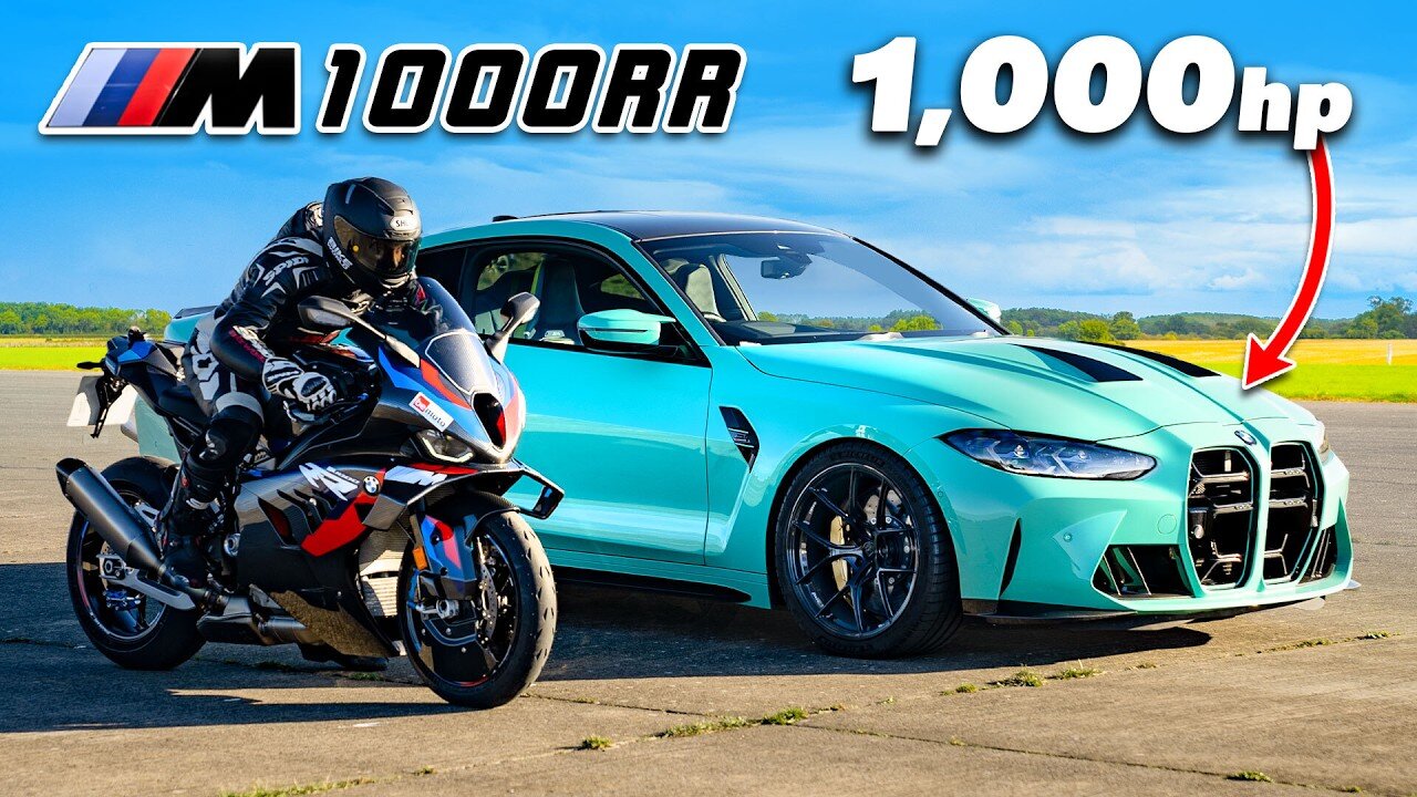 1000hp BMW M4 v M1000RR: DRAG RACE