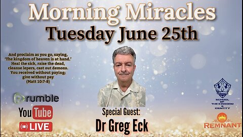 "Morning Miracles" with Special Guest: Dr Greg Eck