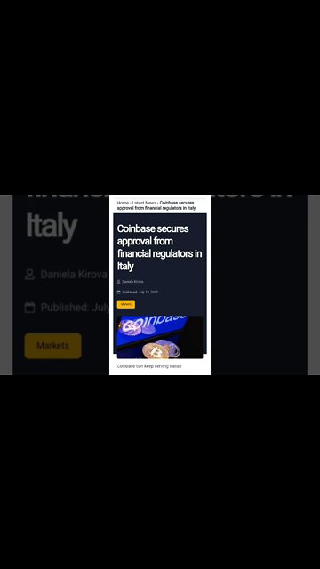 Coinbase Secures Approval From Financial Regulators in Italy #cryptomash #cryptomashnews #cryptonews