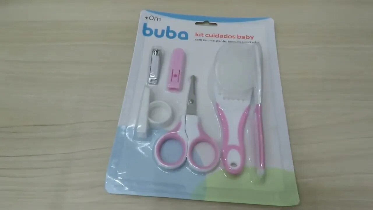 Kit Cuidados Baby Buba com Escova, Pente, Tesoura e Cortador