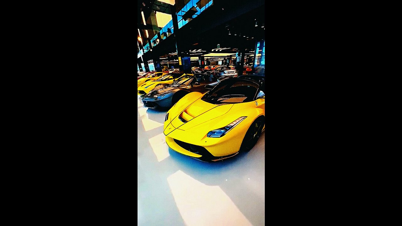 Sports cars farari show room in use