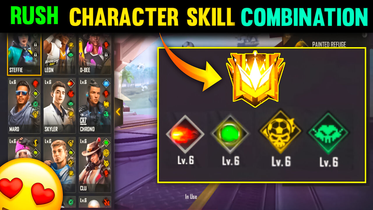 Free Fire Rush Character Combination😵|Free Fire Best Rush Character Combination|Bot Sanju