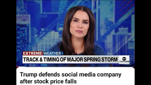 Trump defends social media company Truth Social stock price falls.