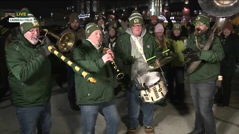 Band plays outside Lambeau Field