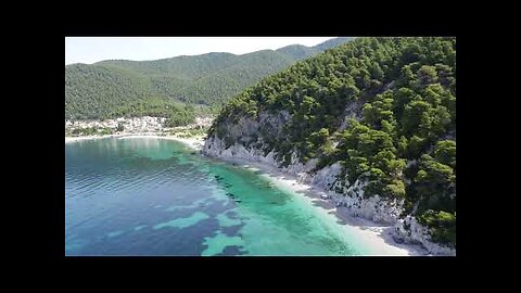 Sea waves & beach drone video