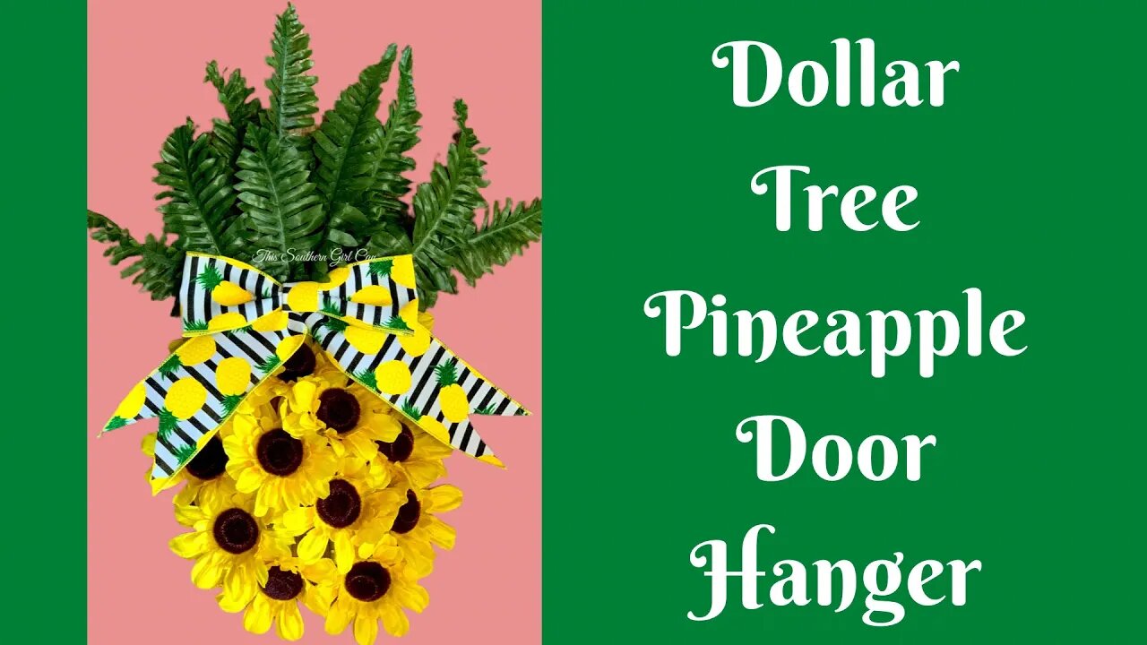 Wonderful Wreaths: Dollar Tree Pineapple Door Hanger | Pineapple Wreath | Pineapple Decor