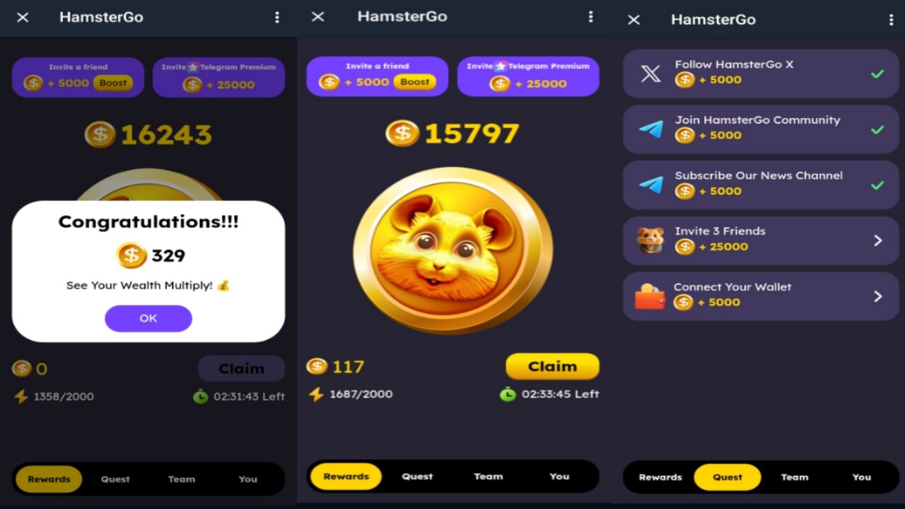 HamsterGo | The Next Hamster Kombat | New Crypto Mining Bot | Tap 2 Earn 2024