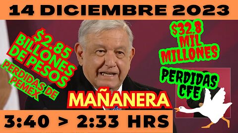 💩🐣👶 AMLITO | Mañanera *Jueves 14 de diciembre 2023* | El gansito veloz 3:40 a 2:33.