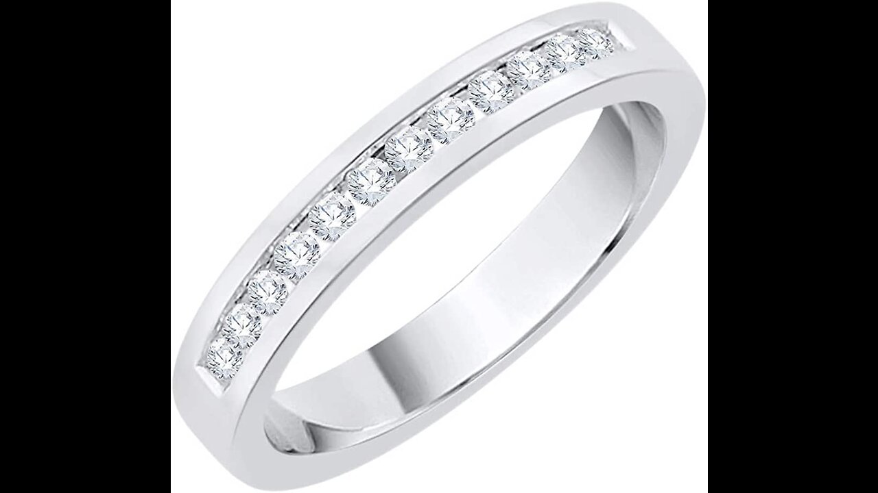 KATARINA Diamond Anniversary Wedding Band Stackable Ring in Sterling Silver (120 cttw, G-H, I2...