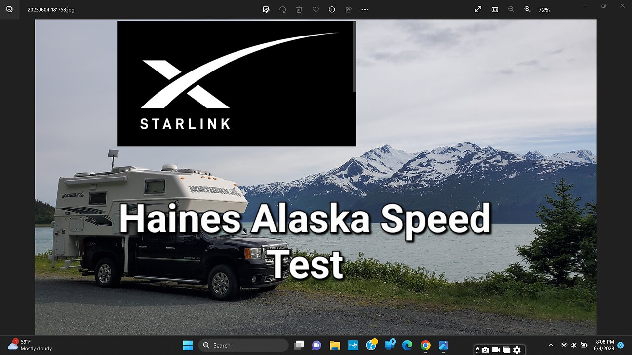 Starlink speed test from Haines Alaska