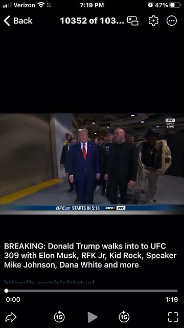 BREAKING: Donald Trump walks into to UFC 309 with Elon Musk, RFK Jr, Kid Rock, Speaker Mike Johnson,