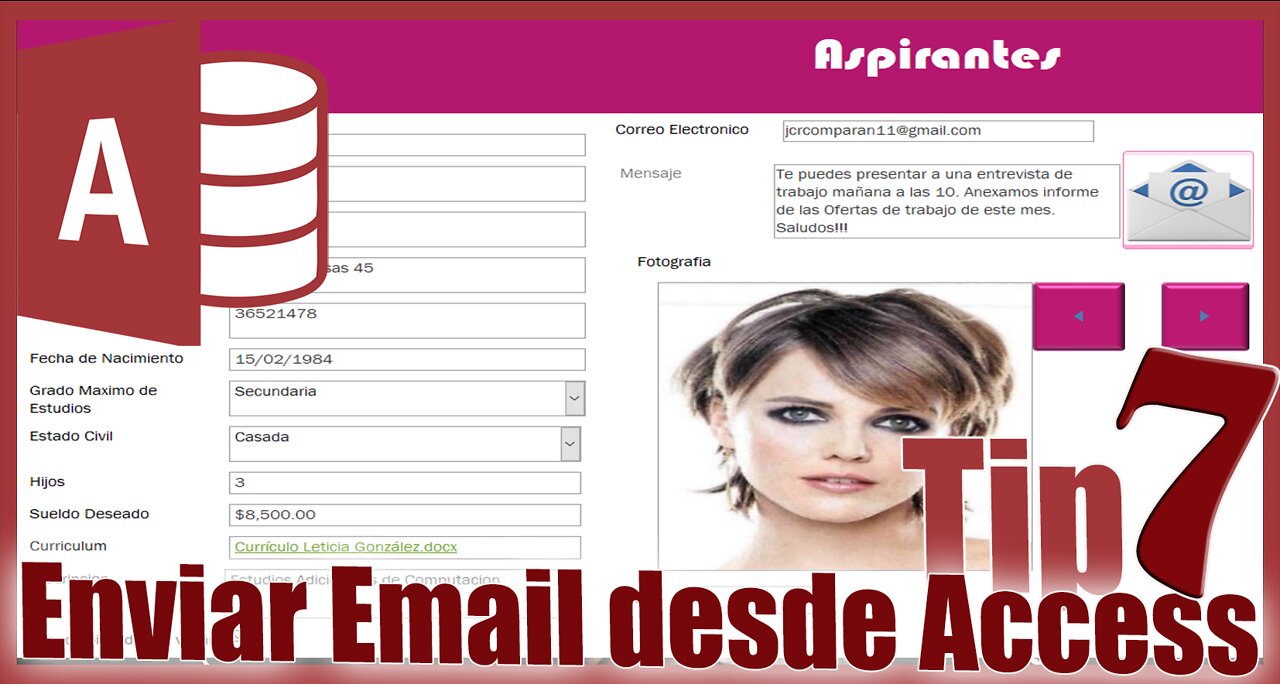 🆕Como enviar EMAIL con los datos de un registro desde Formularios de ACCESS 🔥 Enviar Informes 🔥Tip 7