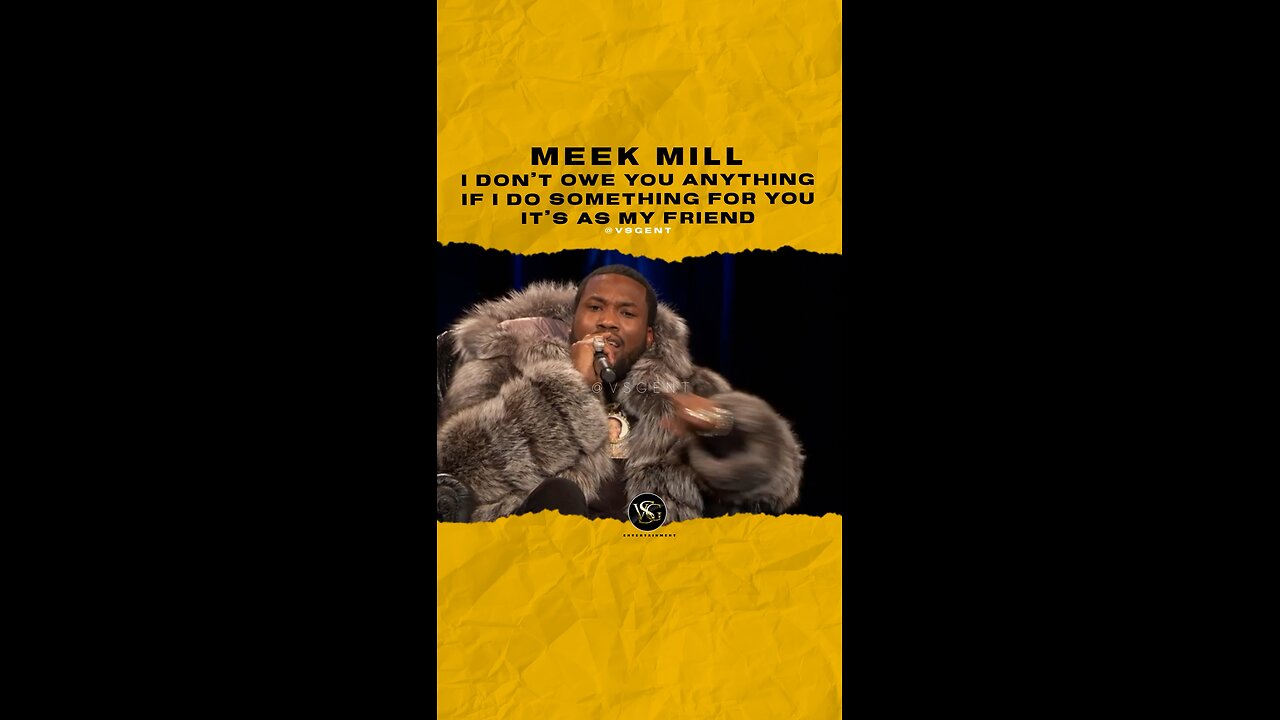 #meekmill I don’t owe you anything If I do something 4u it’s as my friend. 🎥 @rapradarpodcast