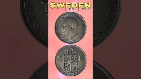 Sweden 5 Kronor 1972.#shorts #education #coinnotesz