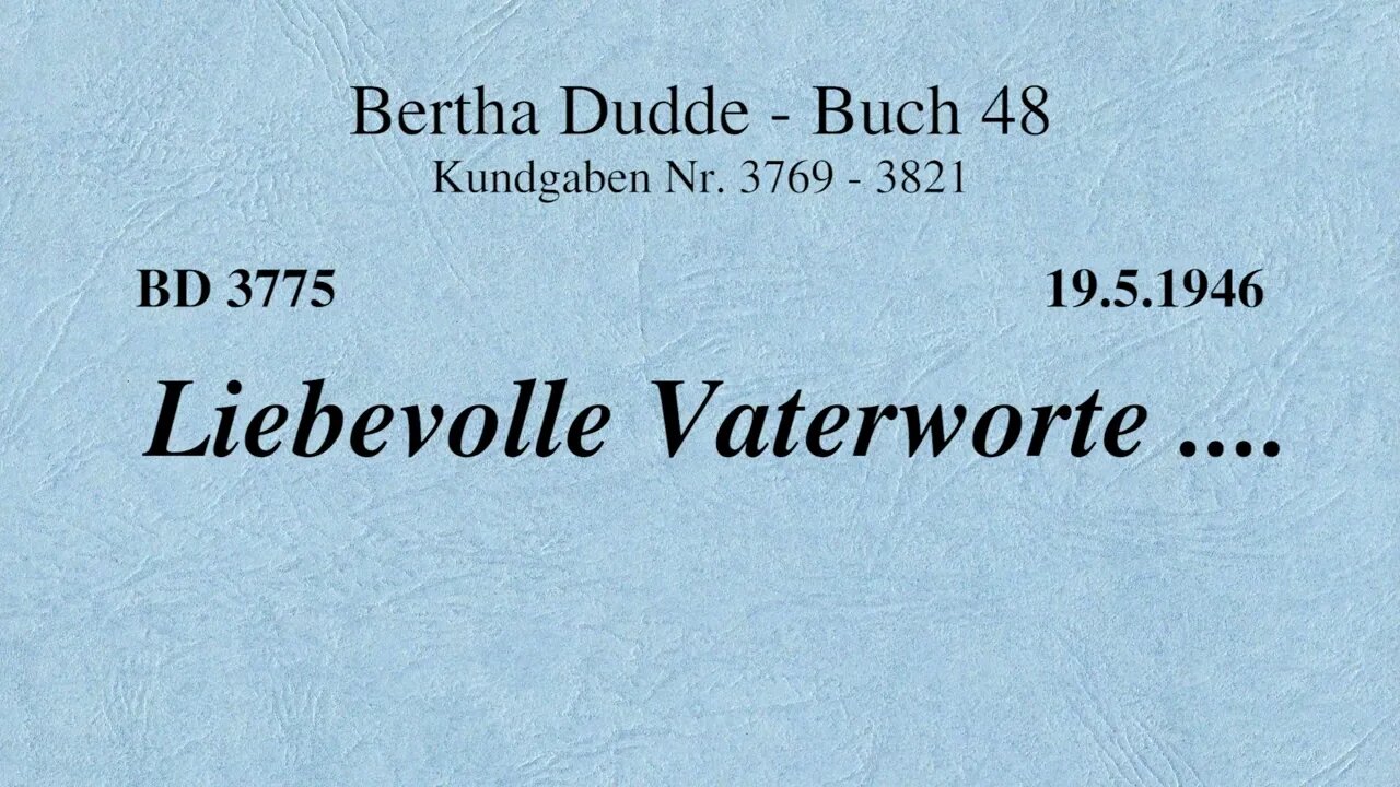 BD 3775 - LIEBEVOLLE VATERWORTE ....