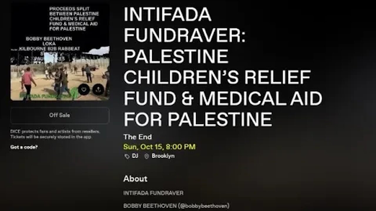 NY nightclub holding fundraiser for Palestine