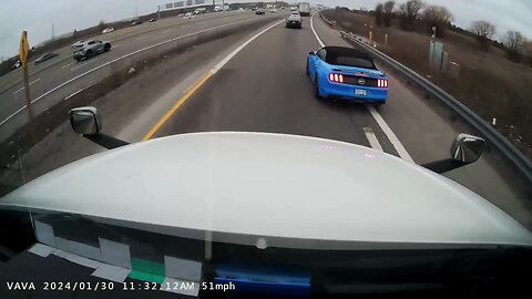 Speeding Mustang On Highway 410