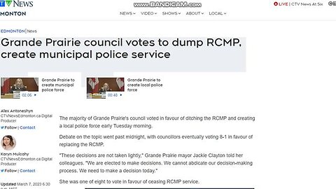 Alberta Canada City Voted to ditch the RCMP!