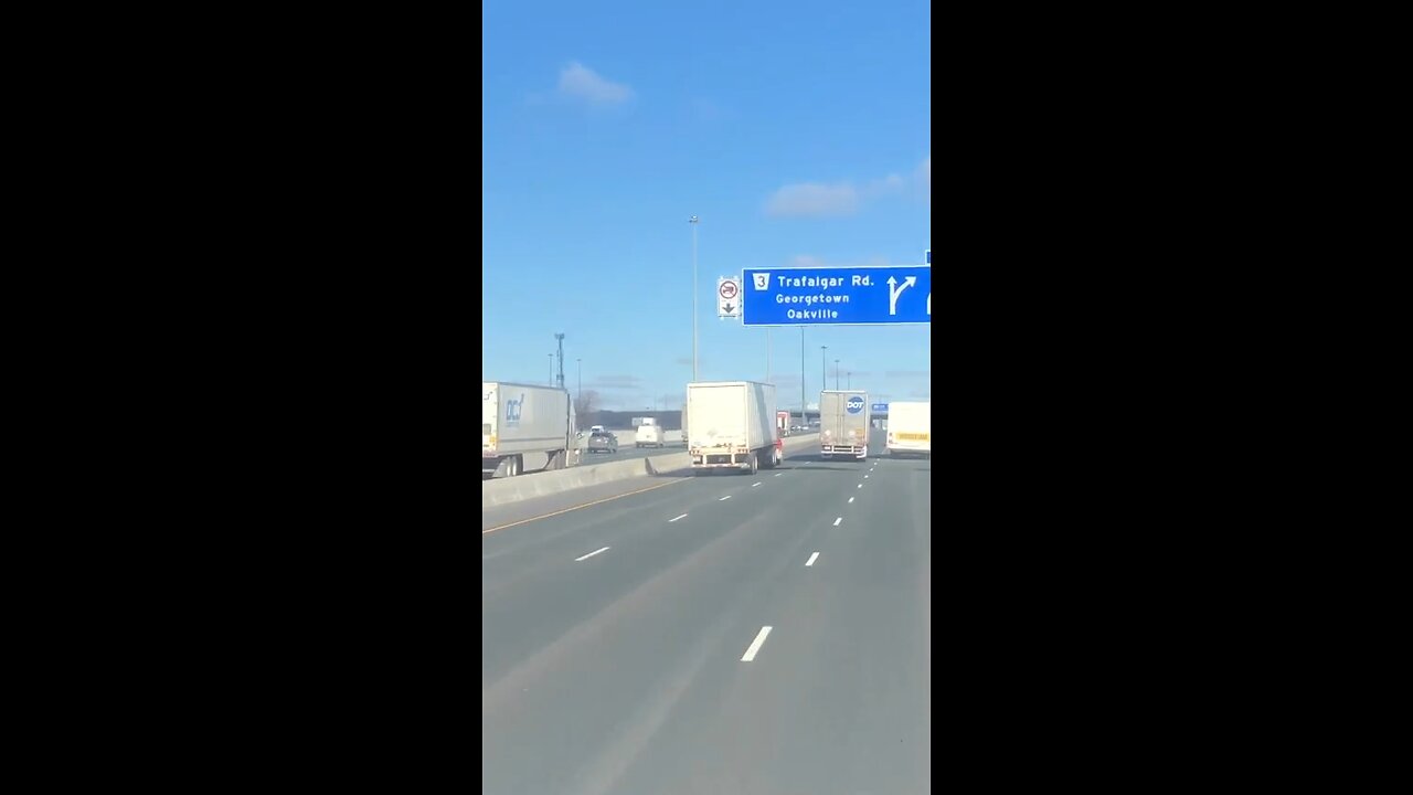 Truck Driving In Left Lane On Highway 401