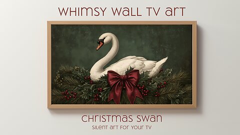 Christmas Swan Silent Art For Your TV, Frame TV and CanvasTV