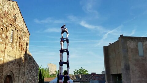 Human castle in Terrasa Catalunya Spain in the Iberian Peninsula Europa