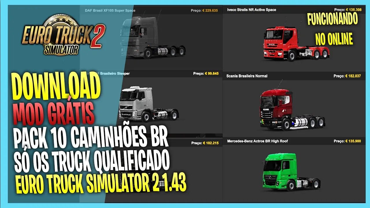 ▶️ETS2 1.43 PACK 10 CAMINHOES BRASILEIROS PARA EURO TRUCK SIMULATOR 2 1.43