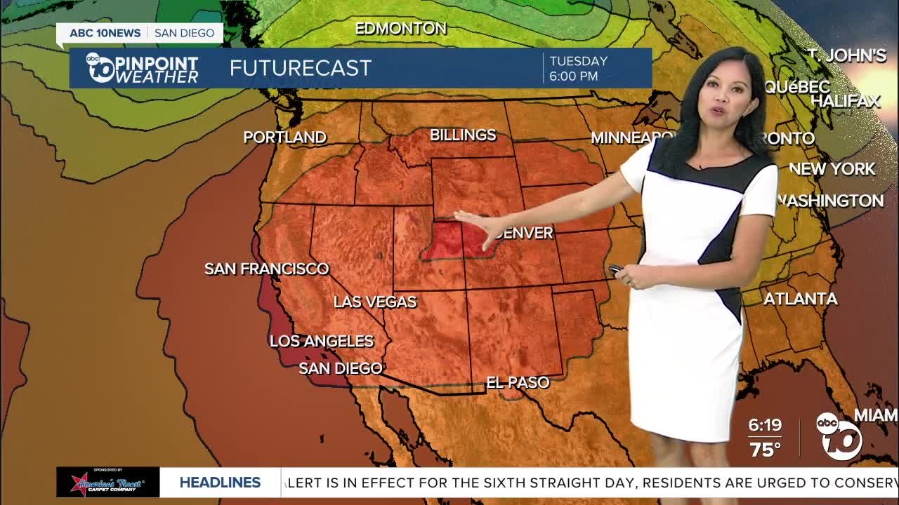ABC 10News Pinpoint Weather for Mon. Sept. 5, 2022