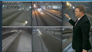 Latest road closures, views of Denver snow-covered roads