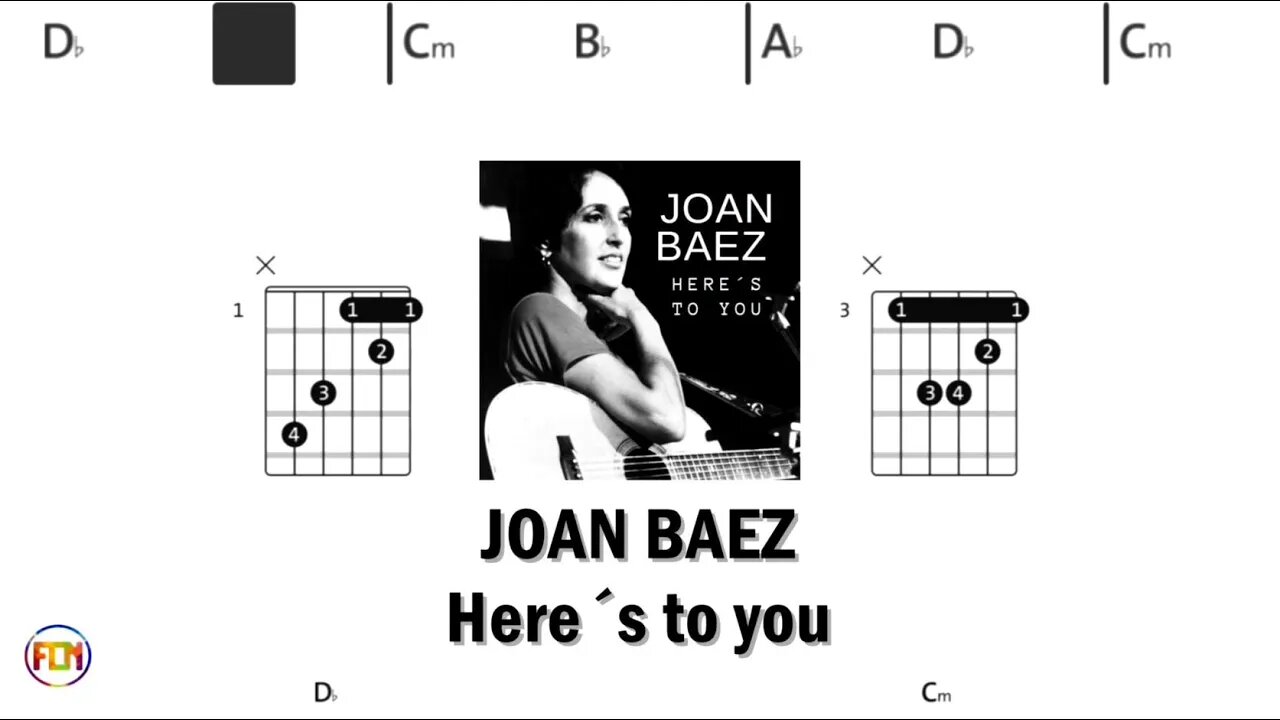 JOAN BAEZ Here´s to you - (Chords & Lyrics like a Karaoke) HD