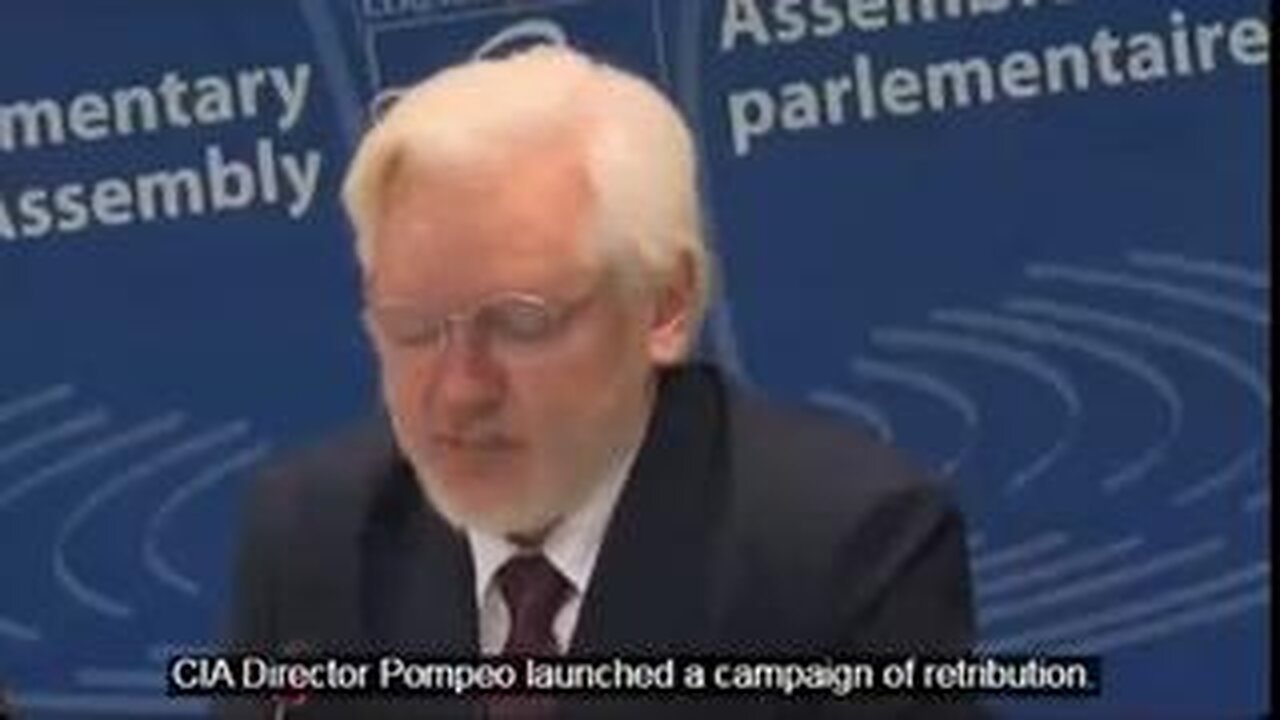Jullian assange at EU - CIA Director Pompeo and the CIA asset targeted assange and his family
