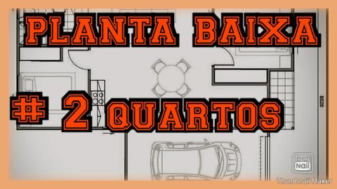 planta baixa 8,50x11,40 (com dois quartos e garagem