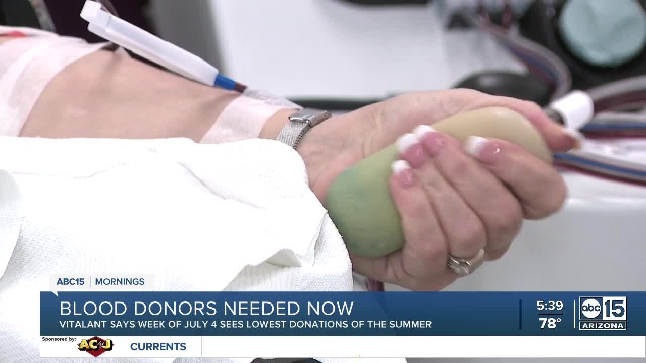 Vitalant experiencing critical blood shortage ahead of July 4th