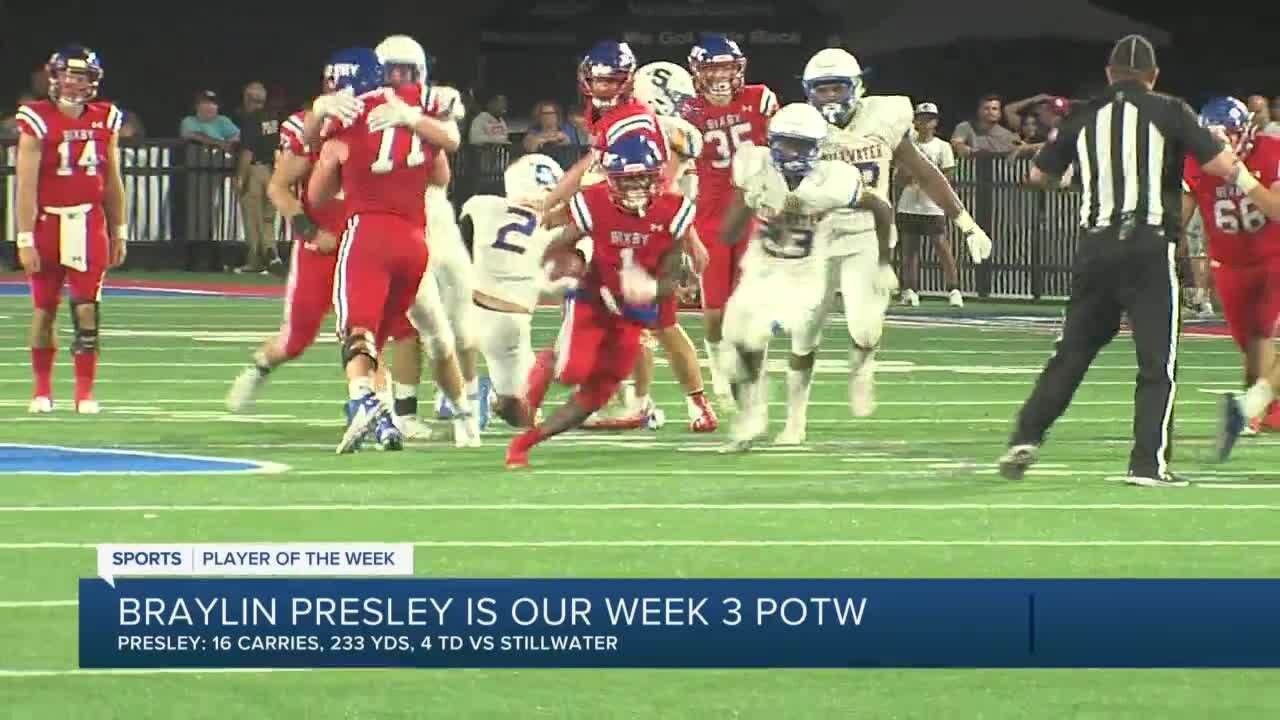 Braylin Presley is the Week 3 Player of the Week