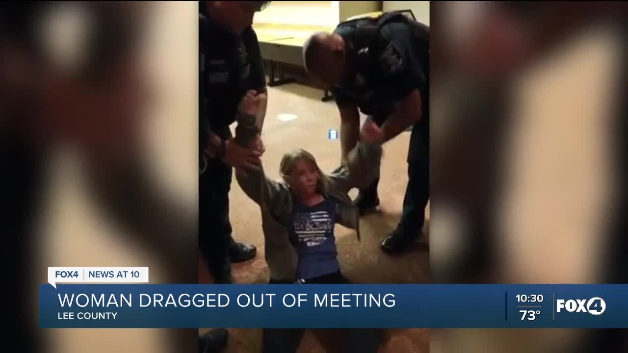 Woman dragged out of school board meeting says her rights were violated