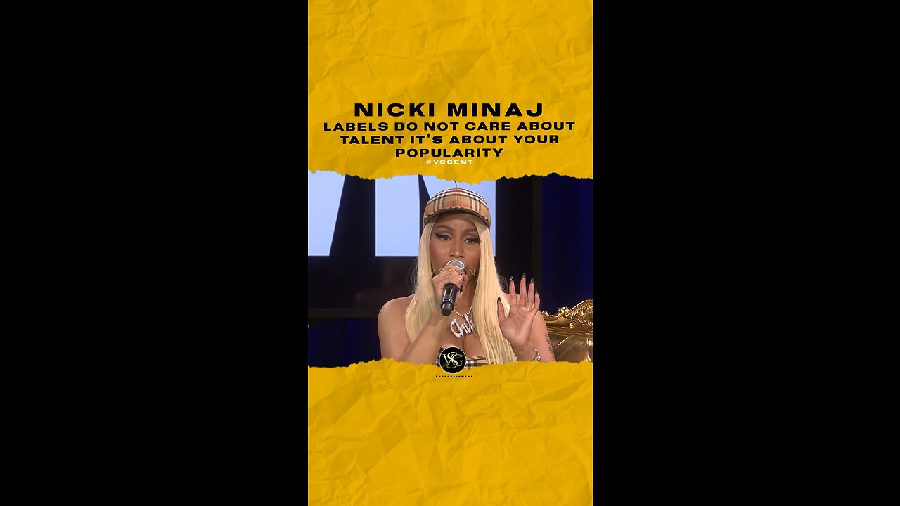 #nickiminaj Labels do not care about talent it’s about your popularity. 🎥 @rapradarpodcast