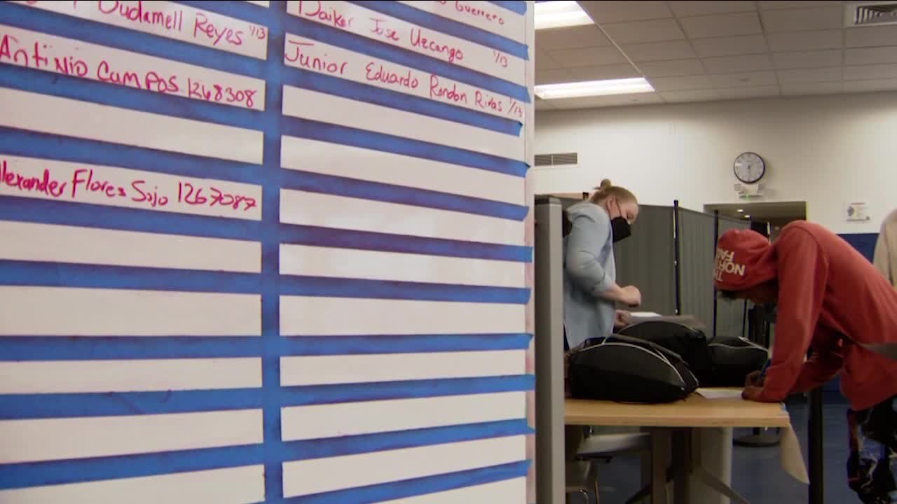 City of Denver provides tour of emergency shelter housing arriving migrants