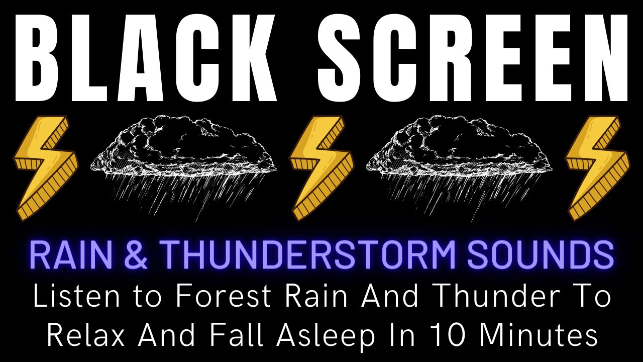 Listen to Forest Rain And Thunder To Relax And Fall Asleep In 10 Minutes || Dark Screen Rain Sounds