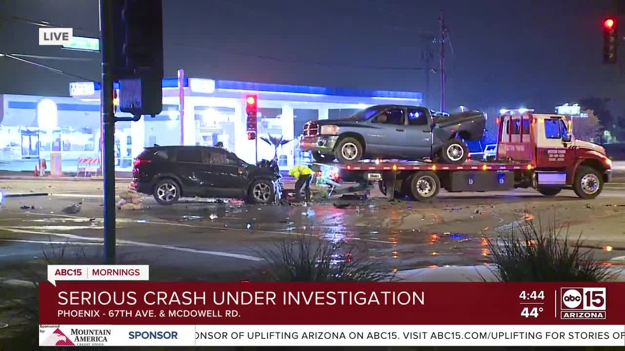 Serious crash shuts down 67th Avenue and McDowell Road