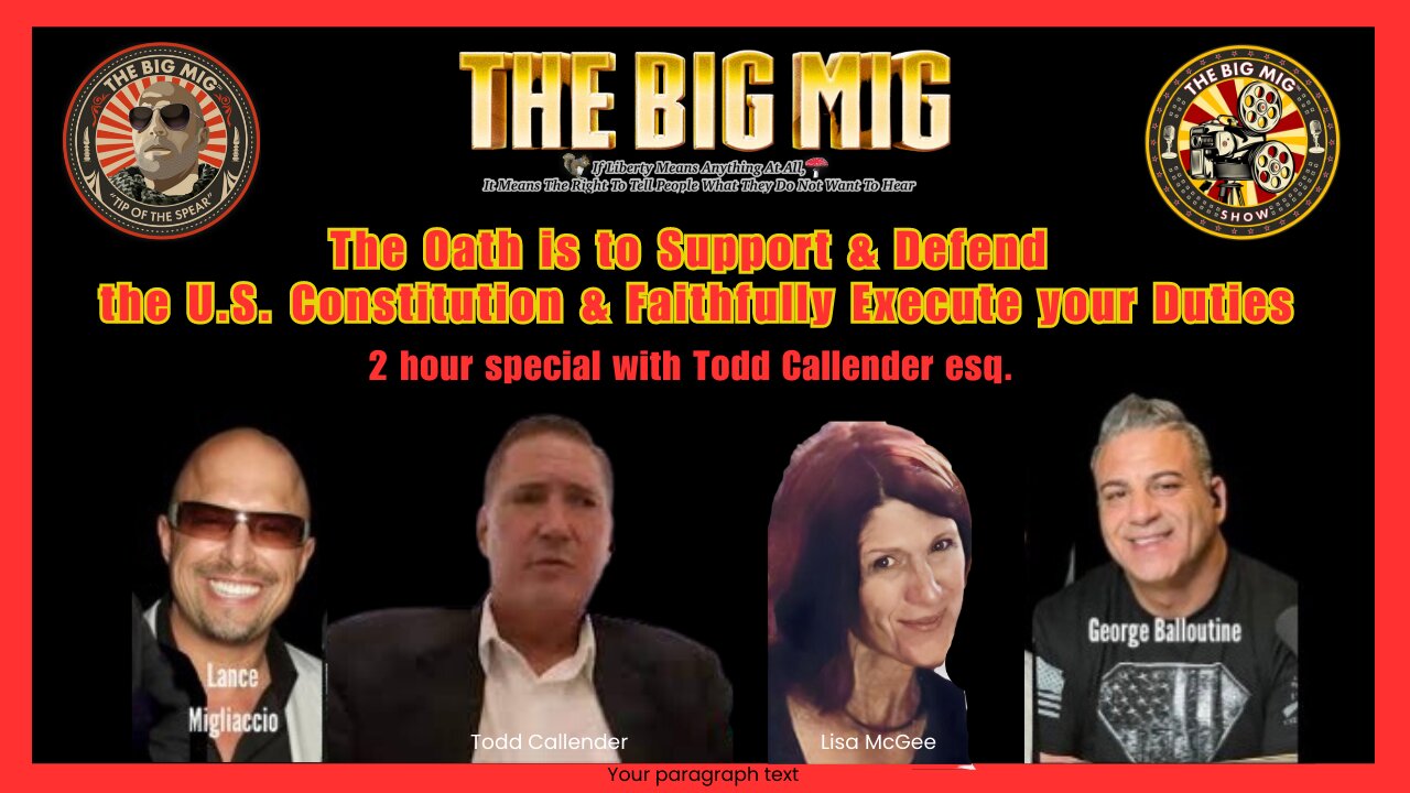 THE OATH OF OFFICE HOSTED BY LANCE MIGLIACCIO & GEORGE BALLOUTINE |EP106