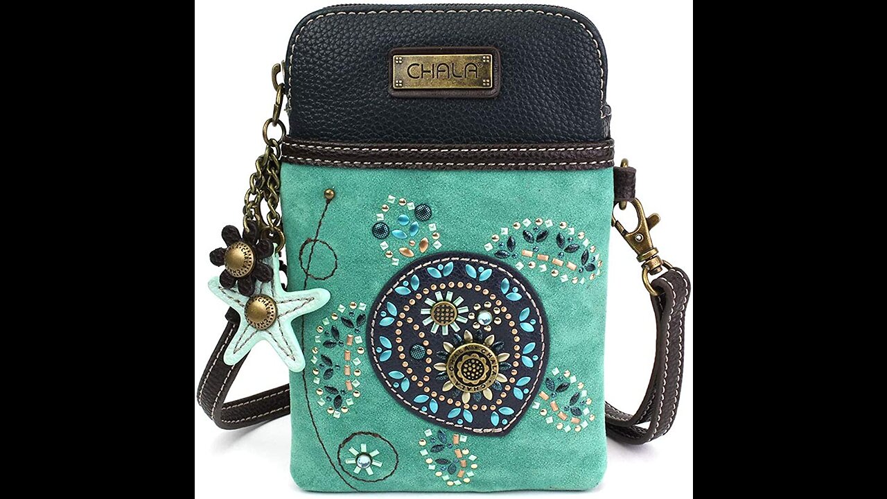 Chala Crossbody Cell Phone Purse-Women Canvas Multicolor Handbag with Adjustable Strap