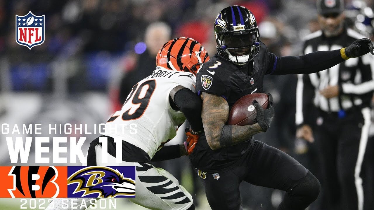 Cincinnati Bengals vs. Baltimore Ravens | 2023 Week 11 Game Highlights