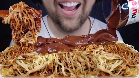 ASMR NUTELLA + RAMEN NOODLES UNREAL TASTY | ASMR EATING SHOW MUKBANG