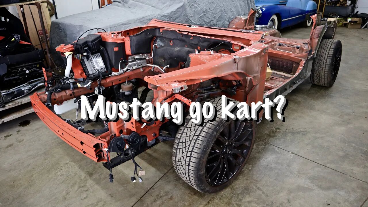 Cutting the body off the 2015 Mustang for our project