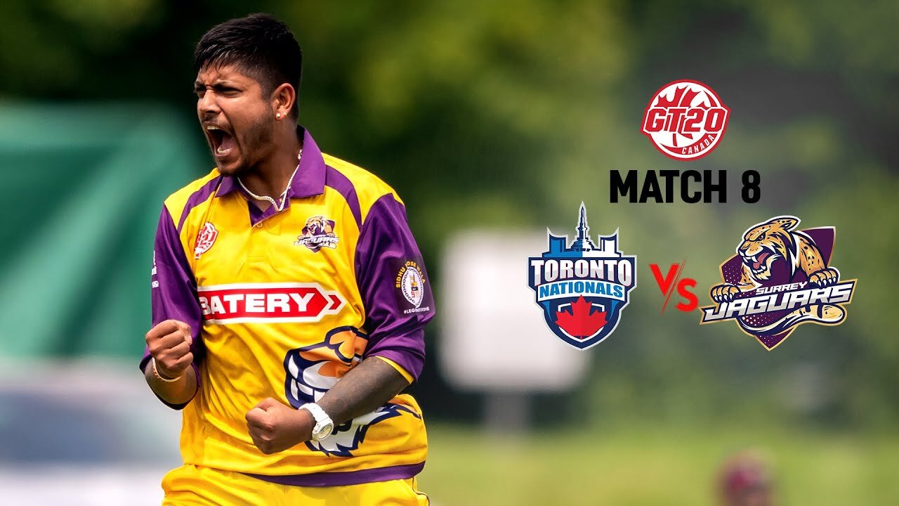 GT20 Canada Season 3 | Match - 8 Highlights | Toronto Nationals vs Surrey Jaguars