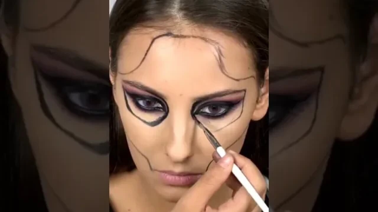 #shorts Rhinostone Halloween Makeup Tutorial #makeupartist #jamescharles #kimkardashian