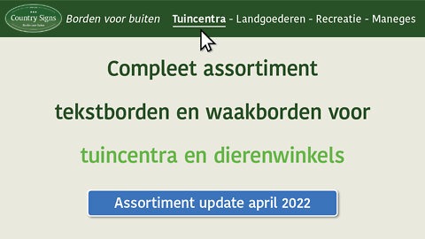 Update assortiment waakborden April 2022